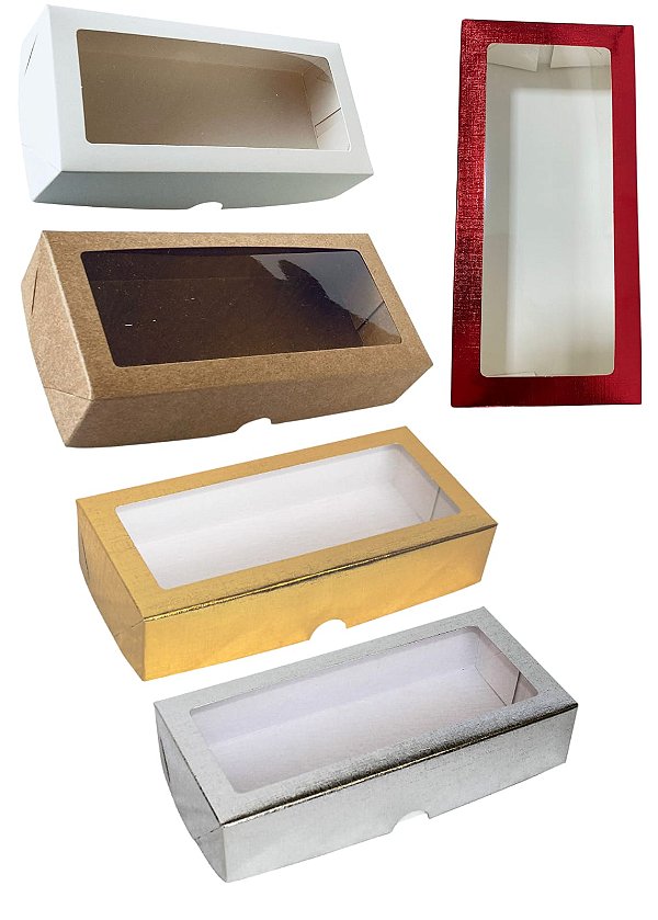 Caixa com Visor S12 Cores 19x9x4cm 10 unidades  ASSK  Kafe Embalagens