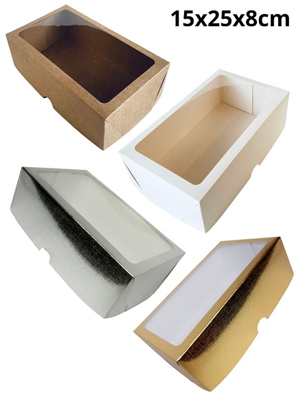 Caixa com Visor S17 Cores 25x15x8 cm 10 unidades  ASSK  Kafe Embalagens