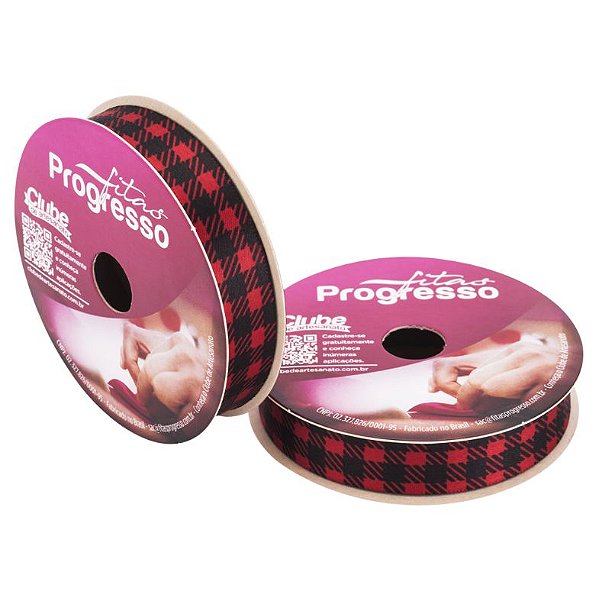 Fita de Cetim Xadrez Festa Junina Cor 041 15mm Progresso