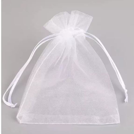 Saco de Organza Branco 26x40cm - 10 unidades