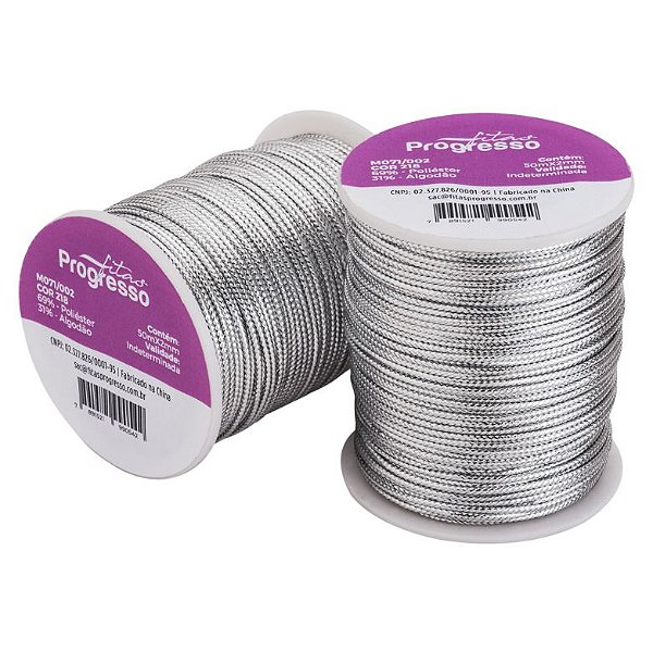 Fio Cordão Metalizado 1 Rolo 1mm 50 Metros