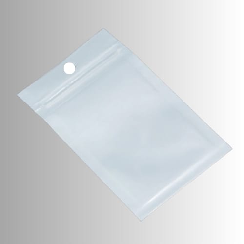 Saco Hermético Zip 18x26cm Frente Transparente Fundo Branco 100 unidades - Kafe Embalagens