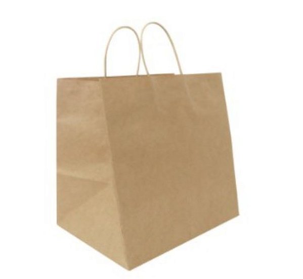 Sacola de Papel Kraft 0077 (30,5x11,5x30,5cm) Com 10 unidades Kafe Embalagens