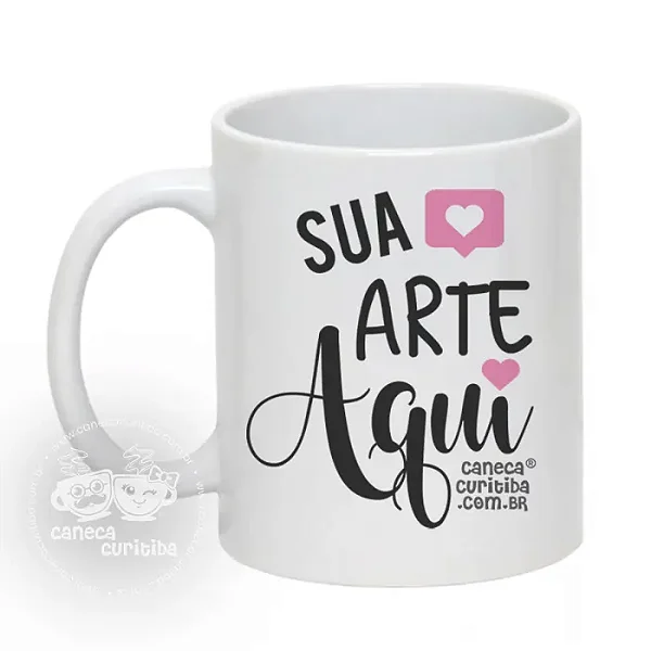 Caneca Cerâmica Tradicional Branca Personalizada(o) (Nome, Foto)