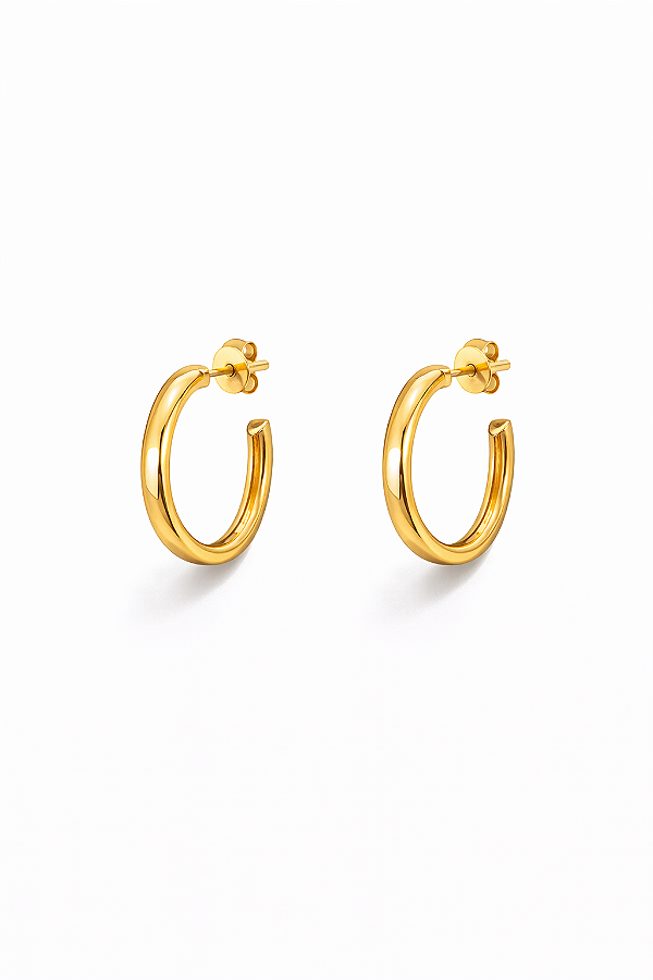 Brinco Argola Tubo Lisa Ovalada P