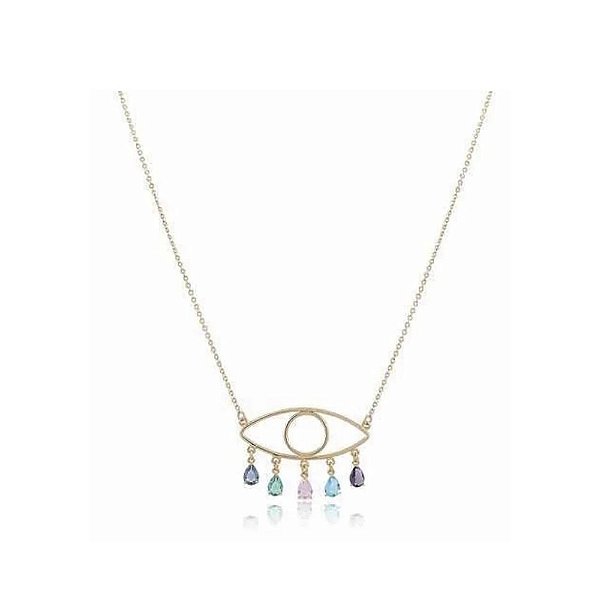 Colar Olho Grego com Cristais