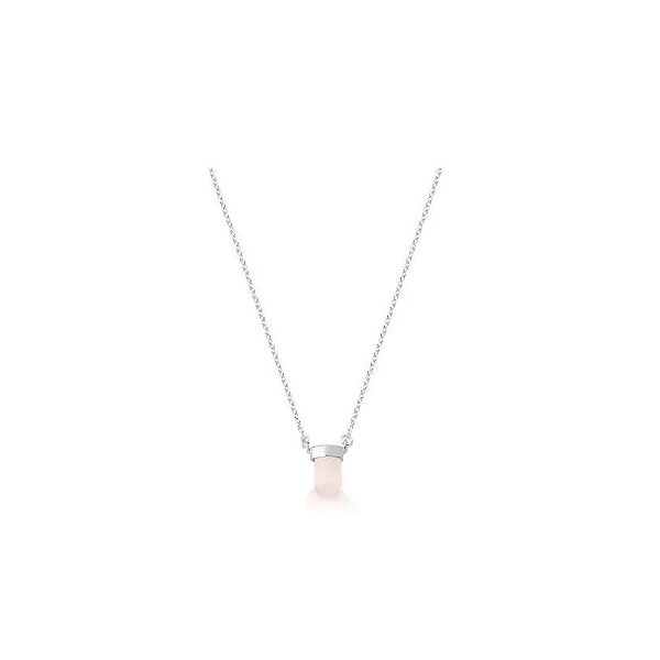 Colar Pêndulo Vertical Quartzo Rosa
