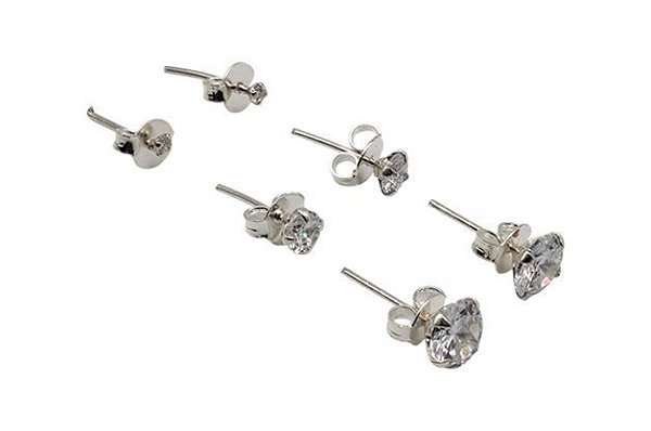 Trio Brinco Zircônia Redonda P M G
