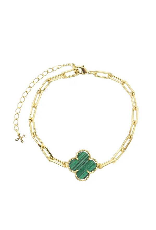 Pulseira Trevo Malaquita