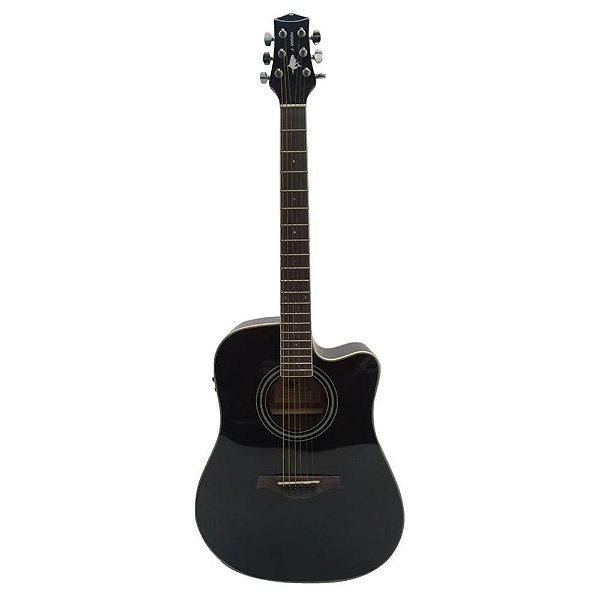 Violão Aço Folk J.White AH-D01EQ TBK Preto
