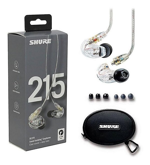 Fone De Ouvido In-Ear Shure SE215-CL Clear
