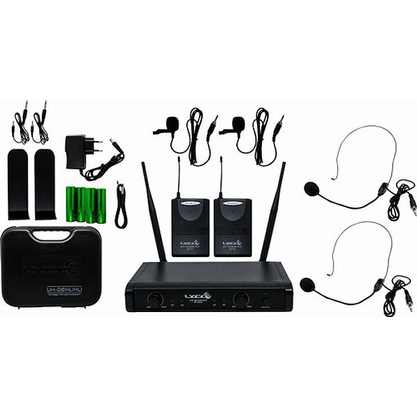 Microfone De Cabeça Sem Fio Duplo Lyco UH-06HLIHLI