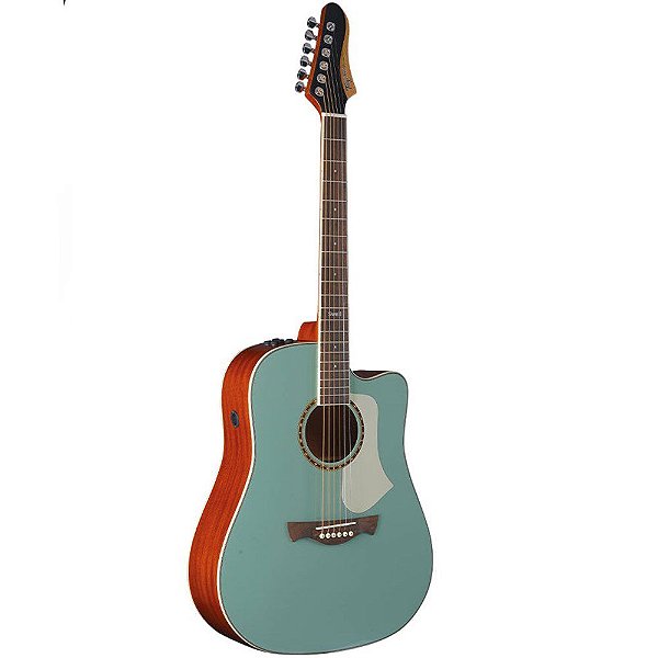 Violão Aço Folk Tagima Swell Deluxe TQG Turquoise Green Com Capa
