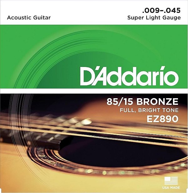Encordoamento Para Violão Aço 0.09 Daddario EZ890-B+PL009