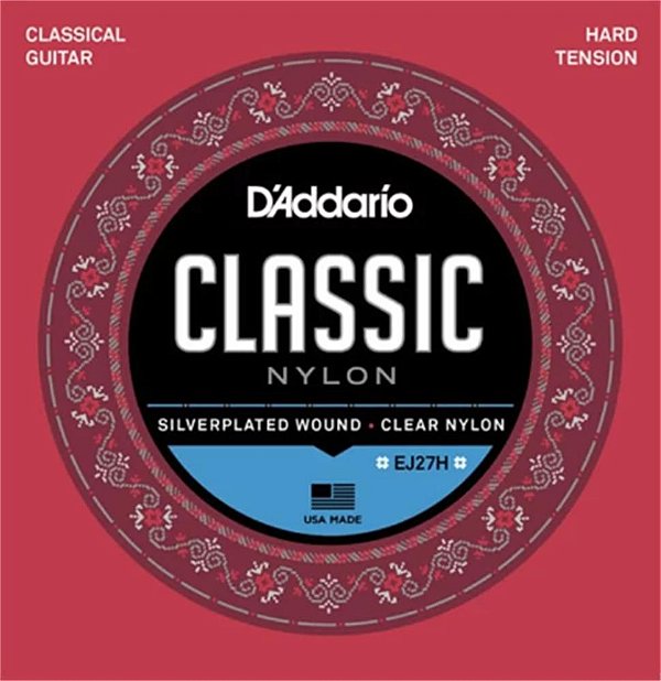 Encordoamento Para Violão Nylon D'addario EJ27H Hard
