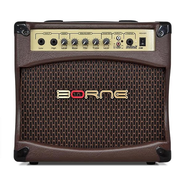 Amplificador De Violão Borne Infinit CV80 Marrom