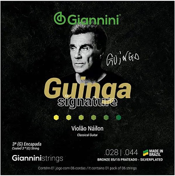 Encordoamento Para Violão Nylon Giannini Guinga SSCGG Tensão Pesada
