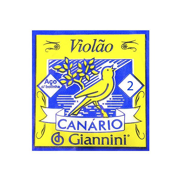 Corda Avulsa 2a. Para Violão Aço 014 Canário GESWB.2 Com Bolinha