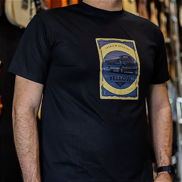 Camiseta Yellow Music Bus P Premium Quality (Preta)