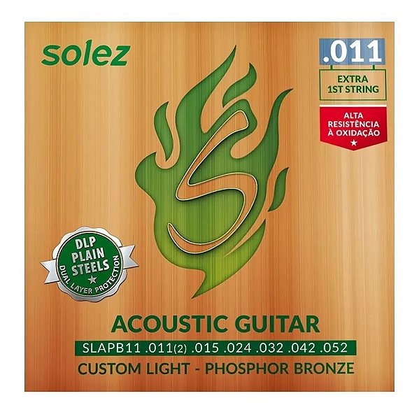 Jogo De Cordas P/violão Solez P.bronze 0.011"/0.052" Slapb11