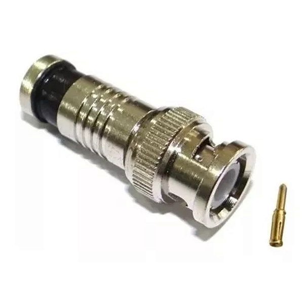 Conector Coaxial BNC(m) reto para cabo RG6 HDTV-SDI 6G