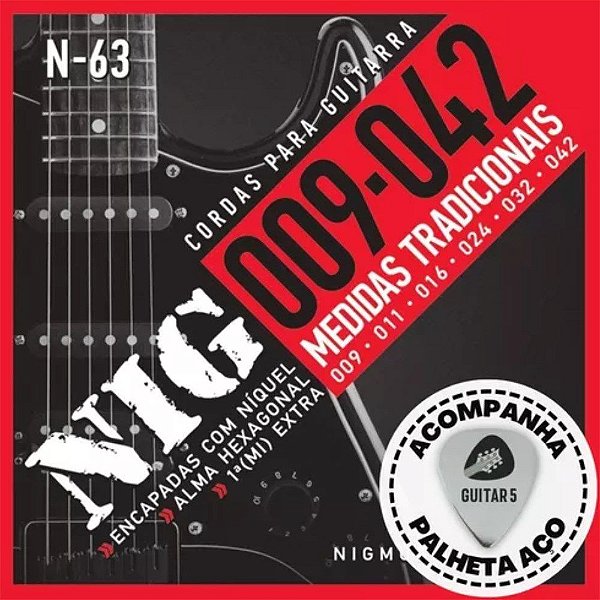 Encordoamento Para Guitarra 09-042 NIG N63