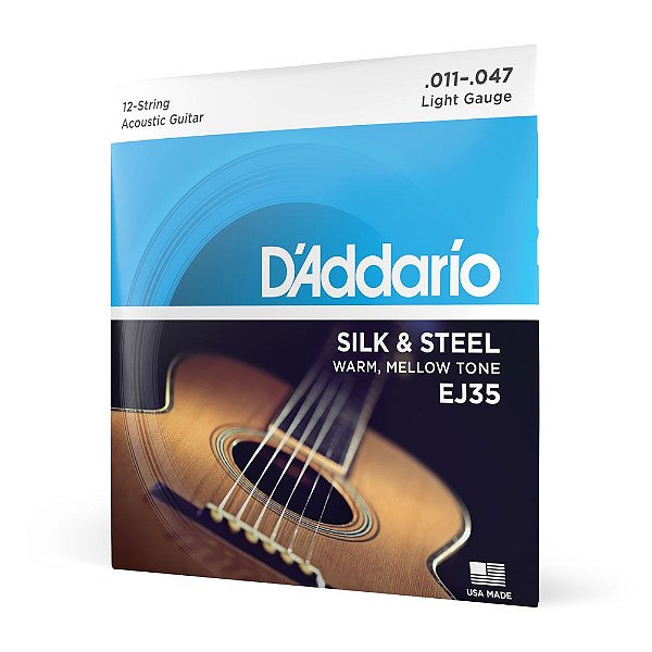 Encordoamento Para Violão Aço 12C 11-47 D Addario EJ35