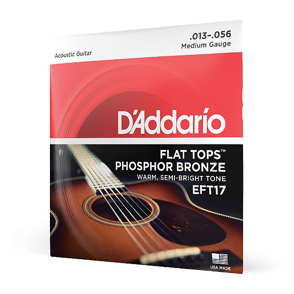 Encordoamento Violão Aço 13-56 D Addario Flat Tops EFT17