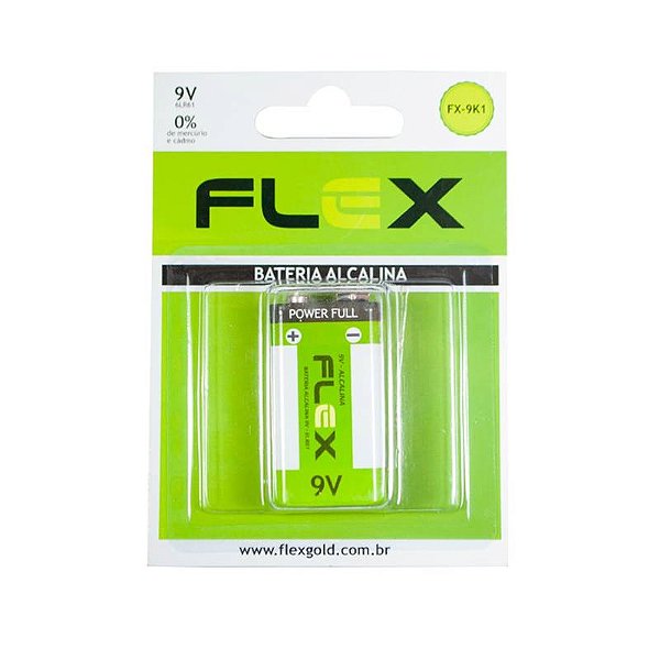Bateria 9v Alcalina C/ 1 Unidade - Flex Fx-9k1