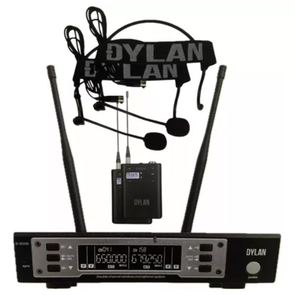 Microfone De Cabeça Sem Fio Duplo Dylan D-9006S