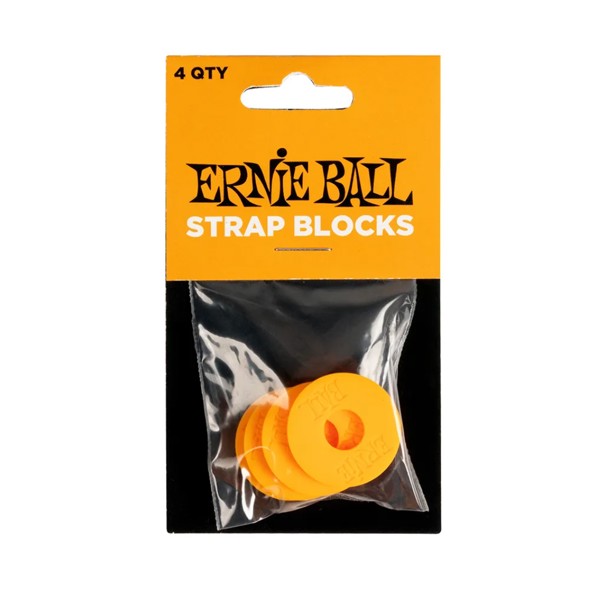 Roldana Strap Lock Ernie Ball P05621 Borracha Laranja (Pct 4 Pçs)