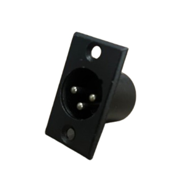 Plug XLR Macho Painel Metal Preto B.F BF-5013