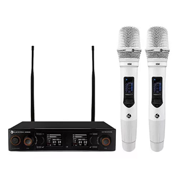 Microfone Sem Fio Bastão Duplo Kadosh K502M Branco