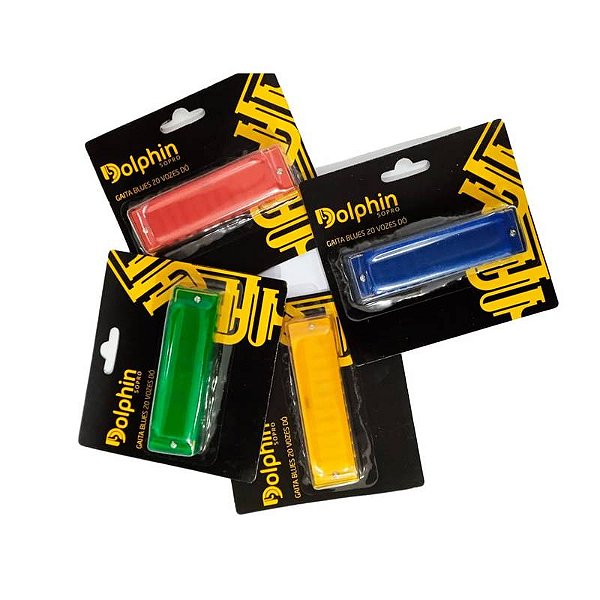Gaita Blues 20 Vozes Do Corpo De Plastico Cores Sortidas Dolphin