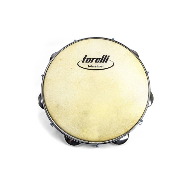 Pandeiro 10" Torelli TP-300VM Injetado Vermelho Pele Couro Animal