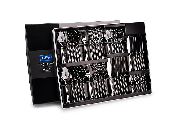 FAQUEIRO LOUVRE 48 PEÇAS EM INOX BRINOX