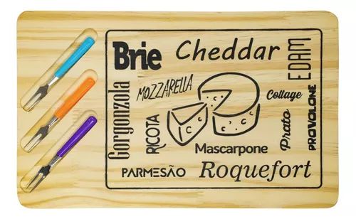 TABUA DE FRIOS SERVIR QUEIJO E PETISCOS COM 3 GARFINHOS