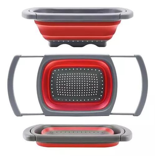 ESCORREDOR DE SILICONE RETRATIL COMPACTO RETANGULAR MULTIUSO 60X26,5X12CM
