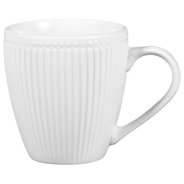 CANECA MINSK EM PORCELANA 350ML  A10cm COR BRANCA