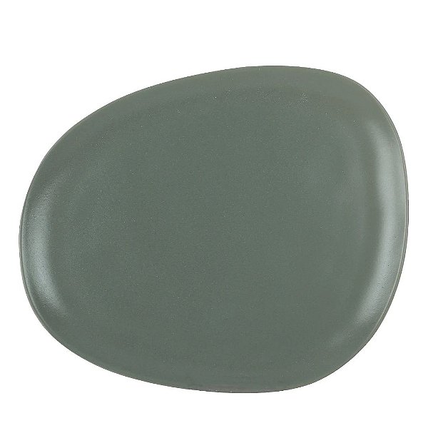PRATO RASO SUMATRA EM CERAMICA COR VERDE