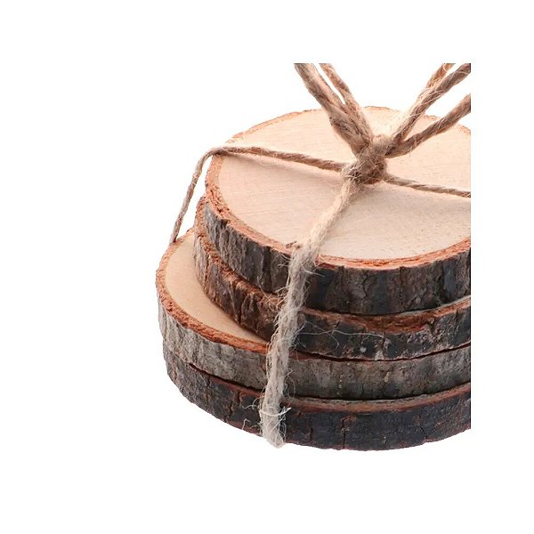 CONJUNTO 4 PORTA COPOS EM MADEIRA D10xA1 CM
