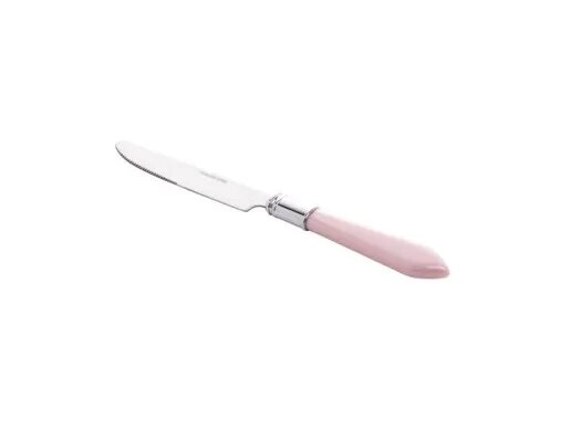 CONJUNTO 6 FACAS P/SOBREMESA DE AÇO INOX C/CABO DE PLASTICO MOTHER PEARL ROSA 21,5 CM