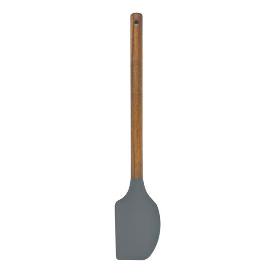 Espátula Rapa-Tudo Silicone Cabo Madeira Acácia