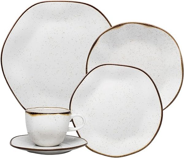 Aparelho de Jantar e Chá em Porcelana Ryo Maresia - Oxford 30 Peças