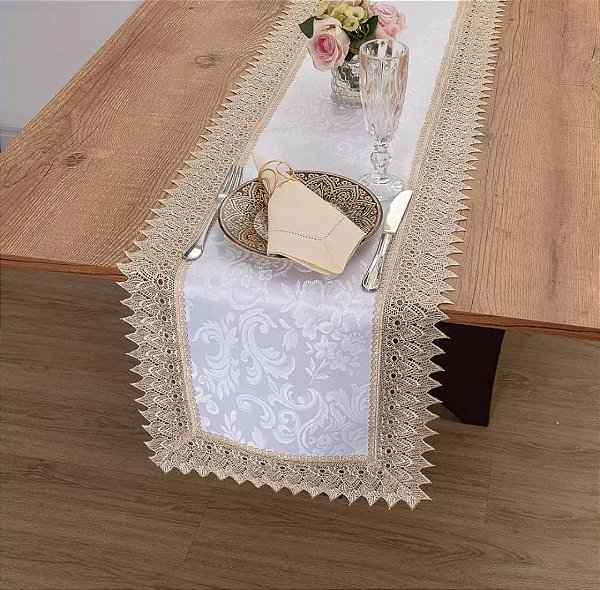 TRILHO DE MESA CLASSIC CAFÉ 40X180CM - CASA ARGIVAI