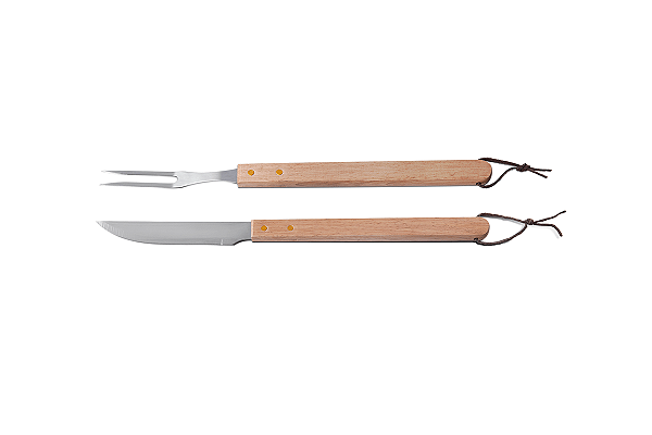 CONJUNTO 2PEÇAS  P/ CHURRASCO - FACA E GARFO TRINCANTE BRINOX