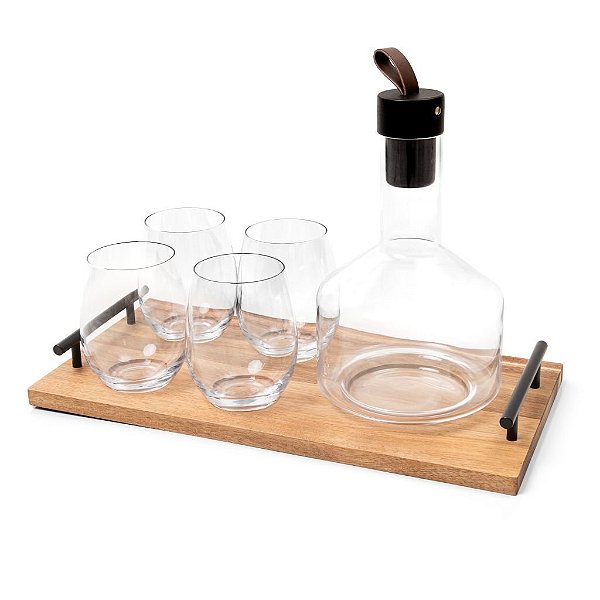 Conjunto 4 Copos Com Bandeja E Jarra/moringa Copa&cia
