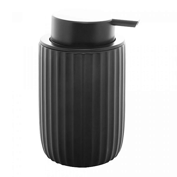 PORTA SABONETE LIQUIDO DE CERAMICA NORDICO PRETO 300ML - LYOR