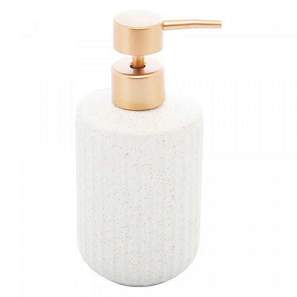 PORTA SABONETE LIQUIDO DE CERAMICA GRANILITE CLEAN BRANCO 430ML