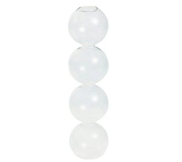 VASO EM VIDRO BOLHAS CLEAR 6X2X22,5CM - LILIAN GIFT DESIGN